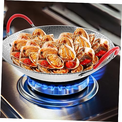 Wok con doble asa de acero inoxidable para cocinar miniatura 4