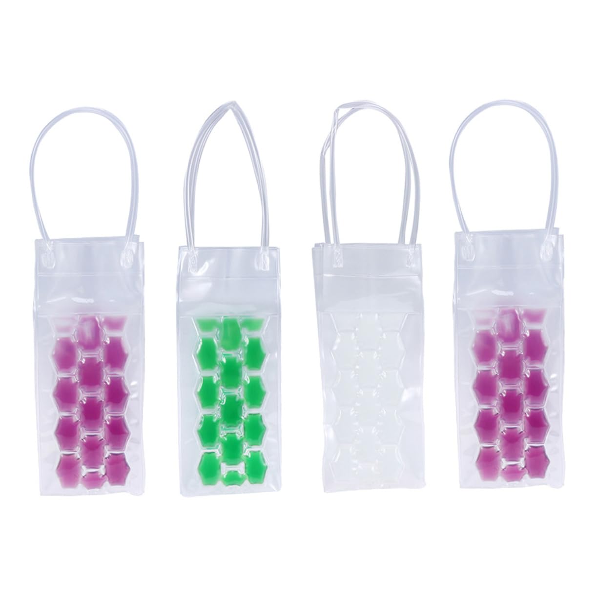 FELTECHELECTR Wine Cooling Bag Set 4 Pcs Pvc Material Leakproof Double-sided Ice- for Wine Bottles for Events Random Color