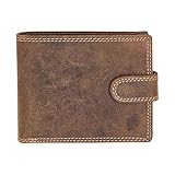 Carteras Hechas A Mano STARHIDE para Hombre | Piel De Cazador Auténtica Envejecida | Cartera con Bloqueo RFID | Portamonedas Y Tarjetero | 710 Marrón