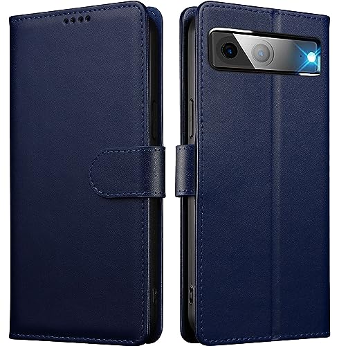 iWEOCO for Google Pixel 8 Case Wallet with Anti-Theft RFID Blocking Cash Credit Card Slots Protection Strong Magnetic Clasp Closure Kickstand Pixel 8 Wallet Case (Blue)