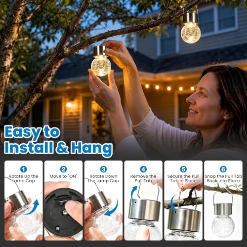 SOLPEX Hanging Solar Lights for Outside Garden Solar Hanging Lanterns 8 Pc - image 3