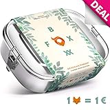 [page_title]-FOXBOXX® Brotdose Edelstahl Premium | Auslaufsicher mit 2 Fächer - plastikfrei nachhaltig | Lunch-Box Brot-Box Vesper-dose Brotbüchse Brotzeit-Box Bento | Kind Schule Kindergarten | Mini 800ml