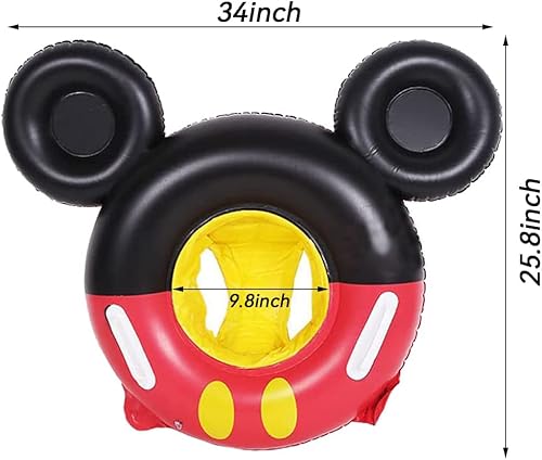 Miniatura 26 de Umbresen Flotador de natación para bebé, anillo de natación inflable lindo flotadores con asiento y asa, flotadores de piscina, juguetes divertidos
