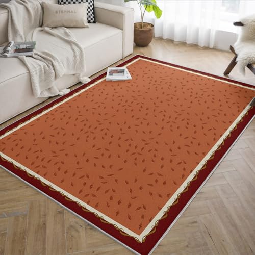 Tapis marron lavable 200x300cm grand tapis moderne minimaliste haut de gamme - 2