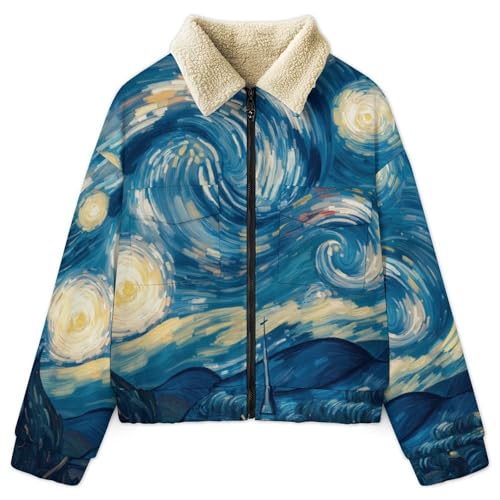 Manteau polaire femme bleu veste d'hiver pour balades et maison