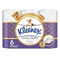 Kleenex Luxury Quilts Toilet Tissue 3 Ply White 150 Sheets 6 Pack