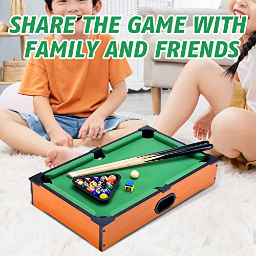 Menolana Mini Pool Table & Billiard Set, Mini Pool Table For Cats, Small Billiards Balls, Pool Cues, Triangle Rack, Chalk Desk Games, Portable Pool Game Table For Travel,Friends, Office #TOP6