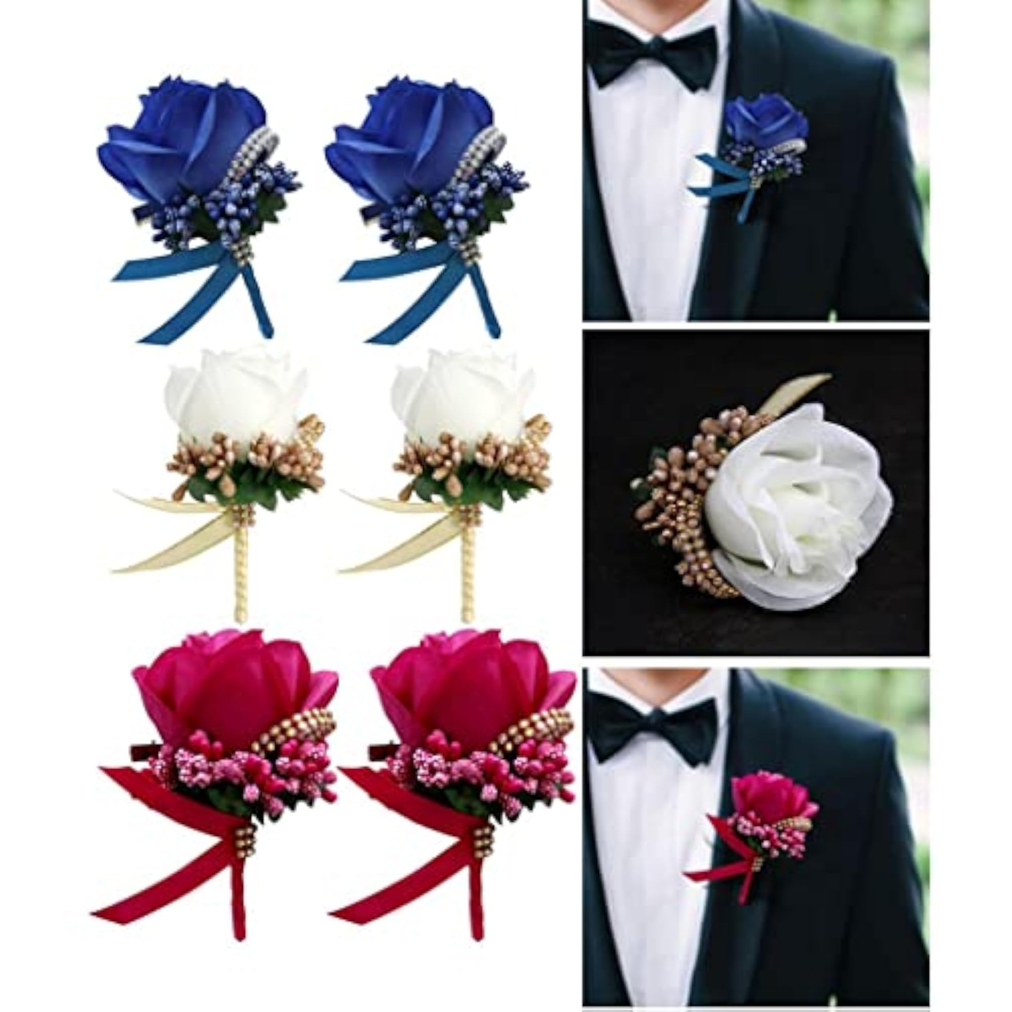 Stimulation Rose Flower Brooch Pin, Wedding Corsage