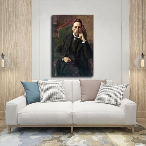Affiche Anton Tchekhov cadre grand format - Idée cadeau originale pour passionné de lecture