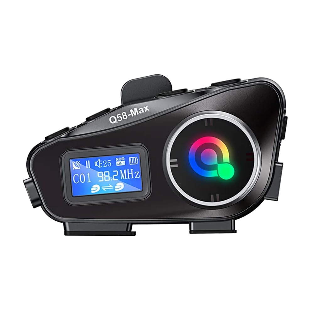 Casque Intercom Moto Q58 Max, pour 2 Pilotes Parlant en Même Temps dans Un Rayon De 500 M