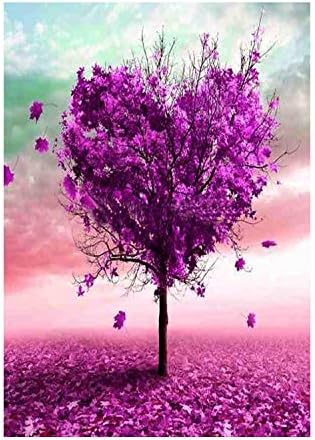 5D Full Drill Diamond Painting Kits Colored Love Heart Tree Rhinestone Painting Embroidery for Art Craft and Home Decoration, 12 x 16 inch