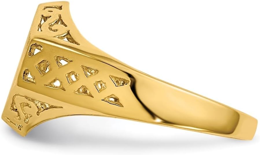 Jewels By Lux 14k Yellow Gold 9.5x8.5mm Open Back Signet Ring - Image 3