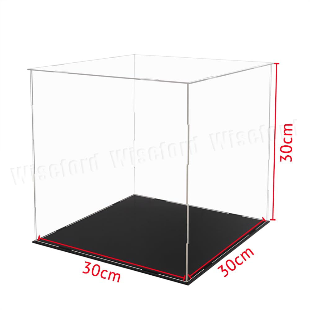 Vetrina Acrilico Teca Plexiglass: 30x30x30 cm Cubo Espositore per Bouquet Pallone da Calcio Basket Modellino