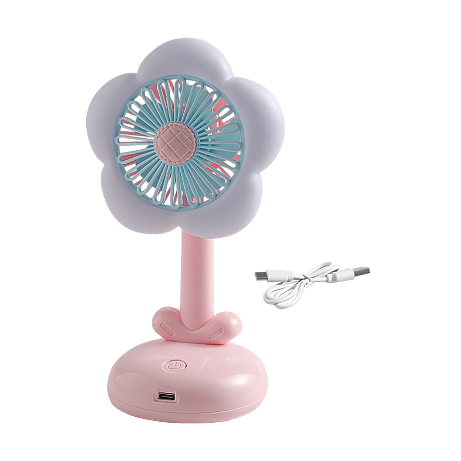 Alksubbm Shape Rechargeable Desk Fan with Light and Various Speed Settings Portable Cooling Fan Quiet Operations for Home Offices Dorm Room Quiet Desktop