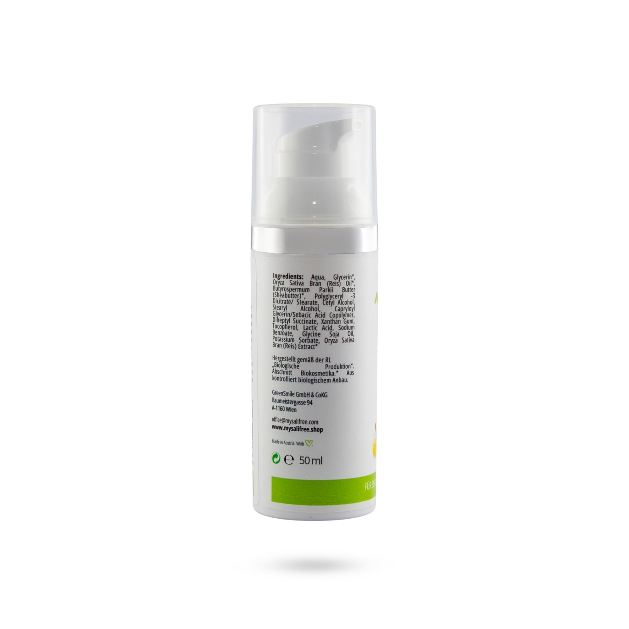 BIO TAGESCREME, natürliche Gesichtspflege für sensible Haut mit Reiskeimöl und Sheabutter, 50ml, 100% zertifizierte Biokosmetik, weltweit einzigartig, BIO + VEGAN + FREE FROM