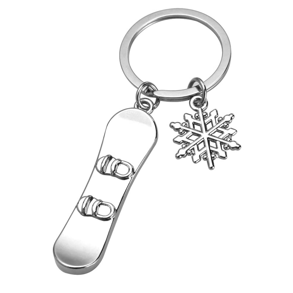 ARFUKA Keychain Snowboard Pendant Keyring Metal Key Ring Charm Jewellery Christmas Birthday Gift Keychains Key Chain Key Ring Holder for Men and Women