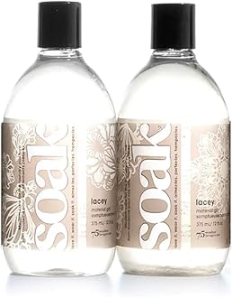 Soak Laundry Soap – 2 Pack Shop & Share | No Rinse, Plant Derived Hand Wash Detergent - 375 ml / 12 fl. oz, 75+ Washes (Lacey)