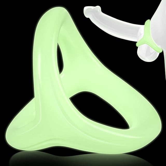 Penis Rings Sex Toys for Men, Funend 3 in 1 Cock Rings Pleasure Ring with Ultra Soft Stretchy Silicone, Erection Cockring for Sex Men Time Delay, Luminous