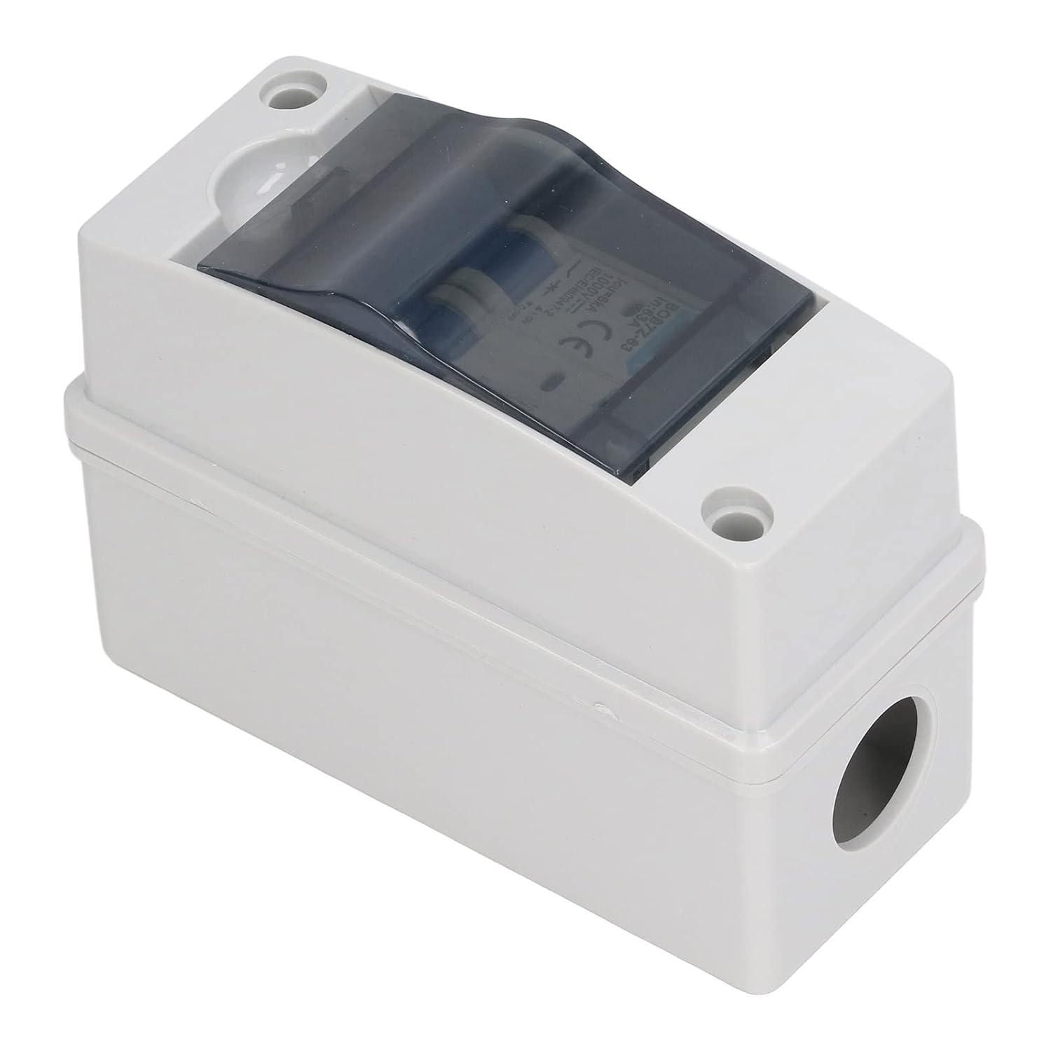 PV DC Disconnect Switch 63A 1000V IP65 Solar Isolator Switch with Transparent Cover DC Circuit Breaker for Solar System Household RV Outdoor Use