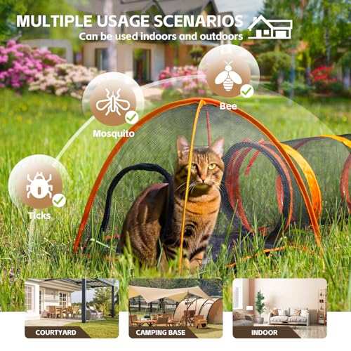Msutree Túnel para gatos ao ar livre, barraca pop-up para gatos – cercadinho para gatos ao ar livre,
