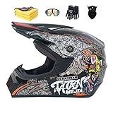 BON CONCEPTION RESPIRANT: Matériaux respirants et conception de ventilation fonctionnelle, Le casque moto cross a des évents sur les côtés et le menton, Il peut être porté confortablement en été chaud ou en hiver froid