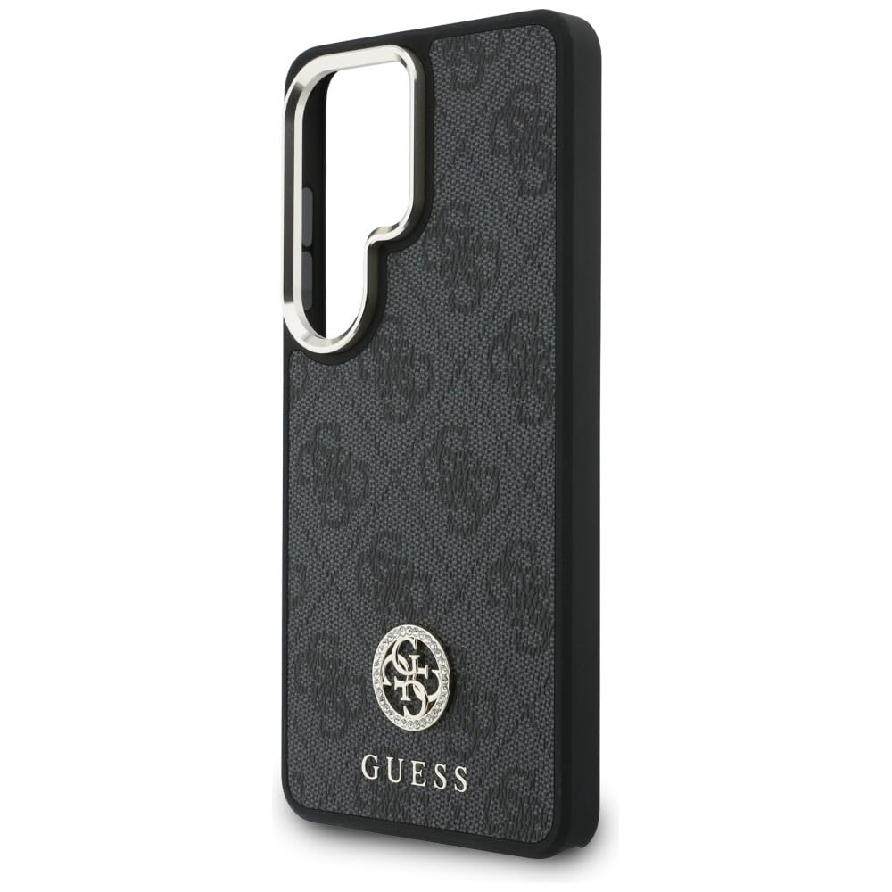 CG MOBILE Guess etui + smycz 4G, duża bransoletka ze strasu, trójkątna bransoletka kompatybilna z MagSafe do Samsung Galaxy S26 Ultra (czarna)