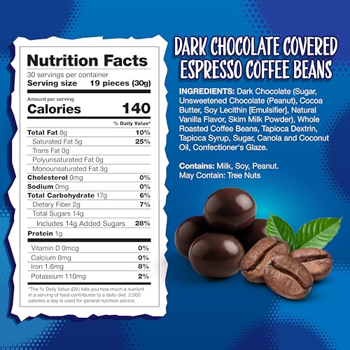 Dark Chocolate Covered Espresso Beans 2LB