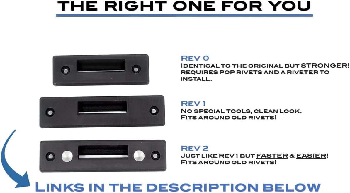 1x Metal Rear Moonroof Latch, Rev 0 - GM F Retainer 84900118 Sunroof Lock Compatible with Chevy Traverse, GMC Acadia, Buick Enclave Rear Sliding Moonroof Cover (Rev 0, Black)