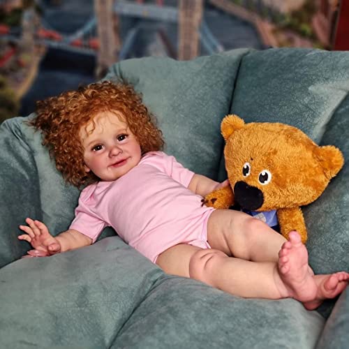 Muñeca Reborn Bebé Realista 26 Pulgadas con Cabello Rizado miniatura 3