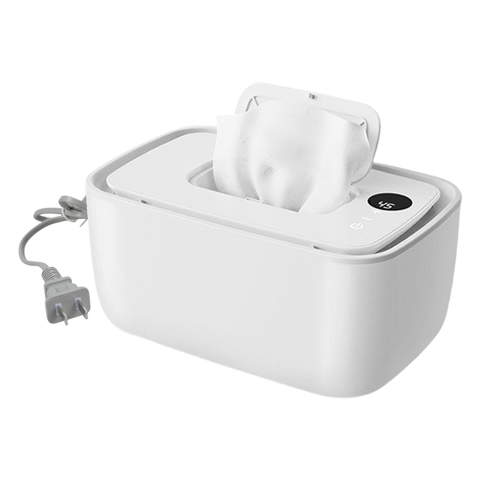 Amplio calentador de toallitas húmedas para bebé con control eficiente de temperatura, esquina redondeada segura y capacidad de almacenamiento de 120 hojas