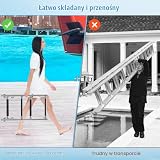 COSTWAY Drabina łazienkowa z 4 stopniami, składana, ze stali nierdzewnej, drabina do łodzi z uchwytem, obciążenie do 227 kg, na jachty, dok, strona basenu
