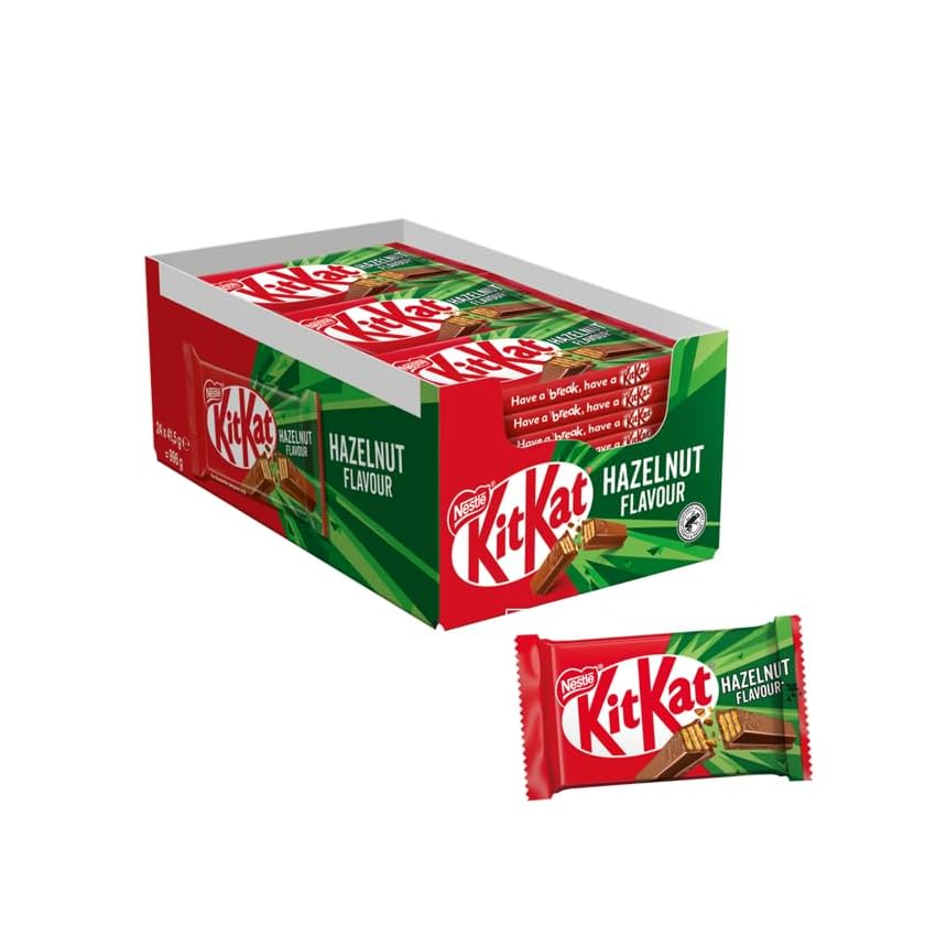 Immagine del prodotto KITKAT Hazelnut Wafer ricoperto di Cioccolato al Latte al gusto Nocciola, 24 Snack da 41.5 g (996 g)