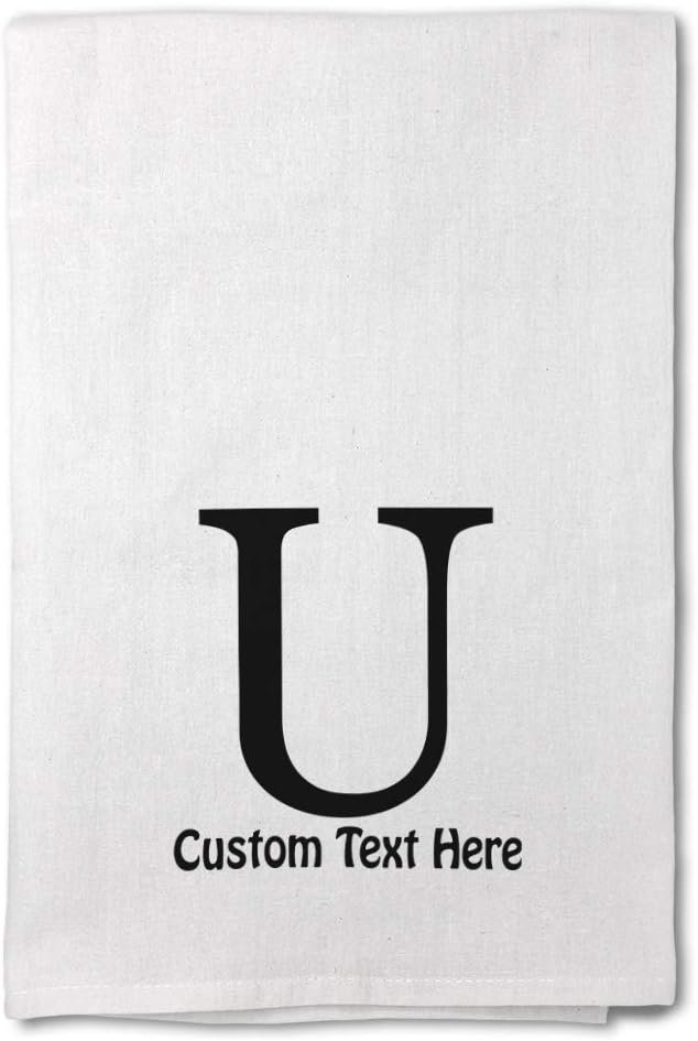 Style In Print Custom Decor Flour Kitchen Towels Alphabet Letter Monogram U Typography & Symbols Letters Cleaning Supplies Dish Towels Personalized Text Here