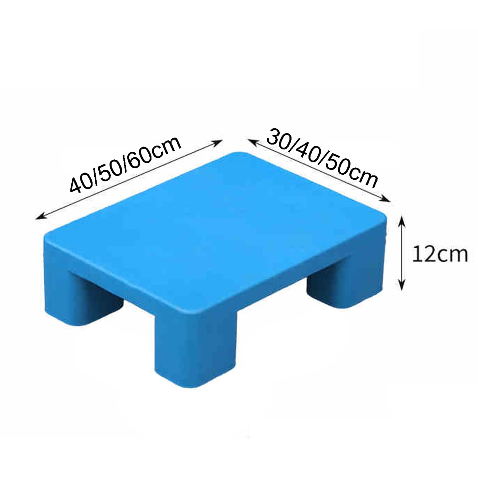 Pallet in plastica leggera per cantina e stoccaggio esterno, resistente, per pavimenti interni e giardino, blu (40 x 30 x 12 cm)