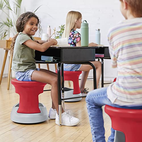 Image of ECR4Kids Active Storage Wobble Stool, 15in Seat Height, Childrens Furniture, Red /Light Grey