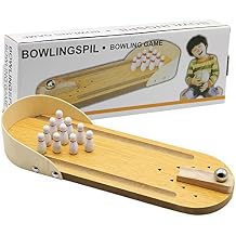 MorTime Mini Wooden Desktop Bowling Game Toy, Classic Desk Ball for Kids