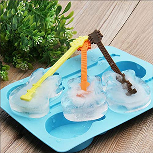 Molde de silicona para hielo con tapa y diseño guitarra miniatura 4