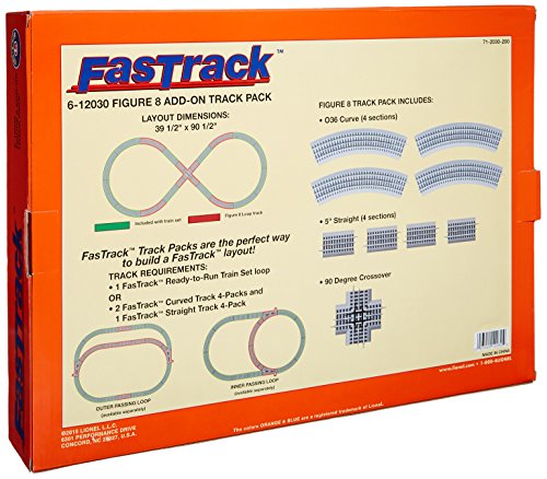 Lionel Fastrack Figure-8 Add-On Track Pack, Electric O Gauge #TOP1