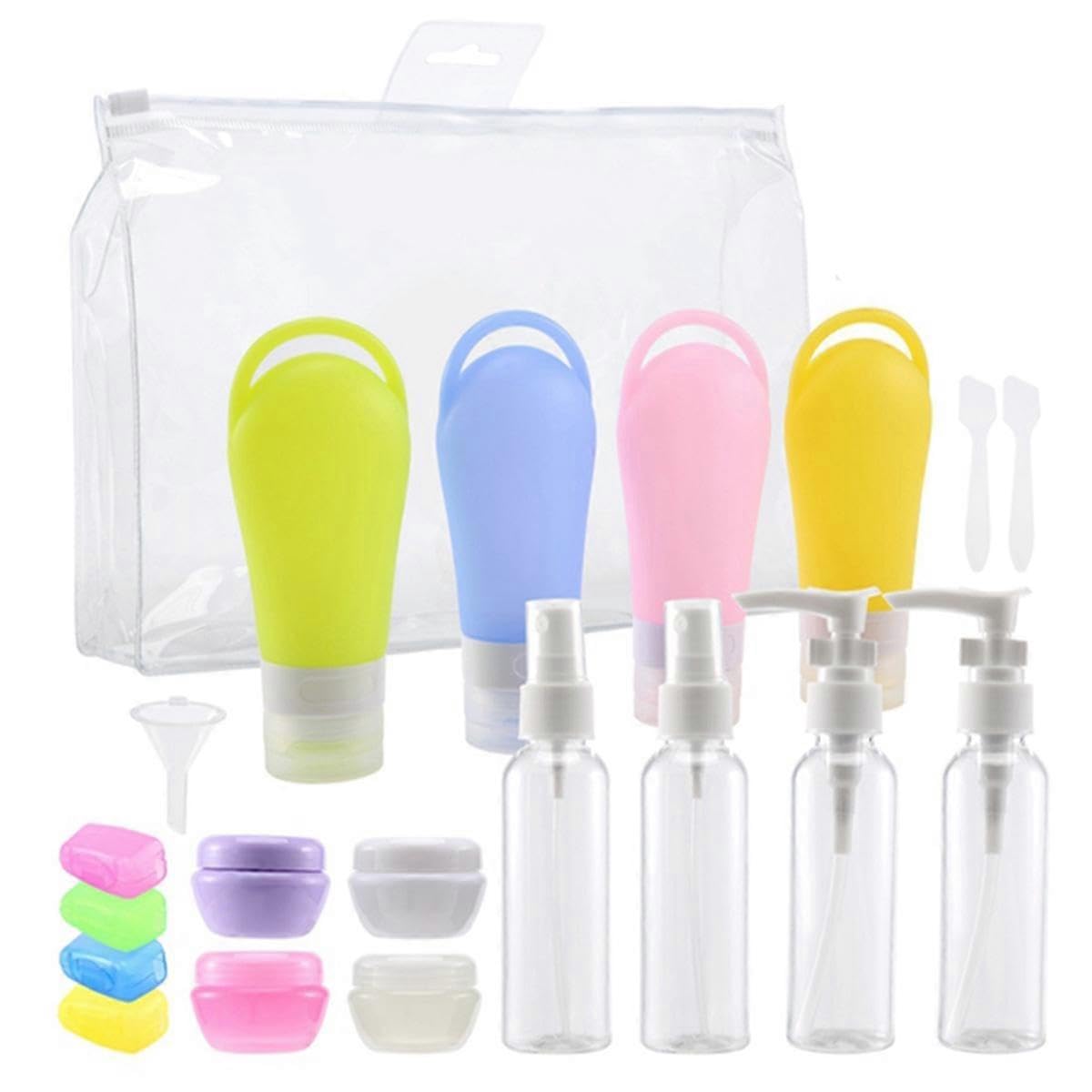 JOYHAPPST Travel Bottles for Toiletries, Silicon Refillable Travel Essentials,Squeezable Travel Accessories for Lotion,Shampoo