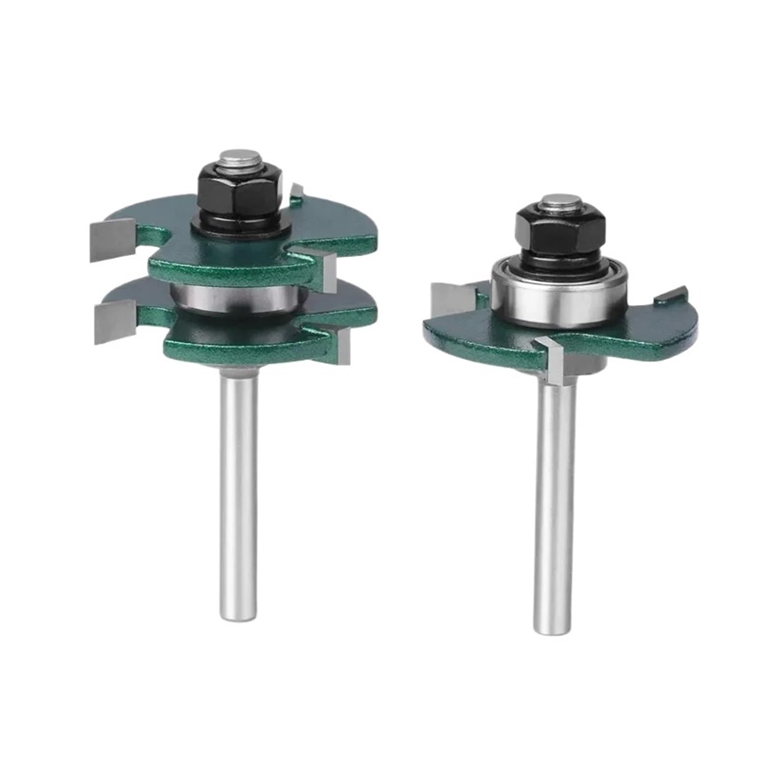 2 uds 6mm 1/2 "1/4" cortador de caña lengüeta ranura conjunto enrutador juegos brocas carpintería Stock herramientas corte madera(6x47mm)