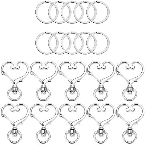 BAOBAO 100PCS Metal Swivel Lobster Clasp Snap Hook with Key Rings