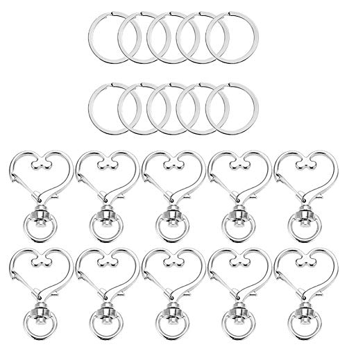 Baobao 100Pcs Metal Swivel Lobster Clasp Snap Hook With Key Rings #TOP18