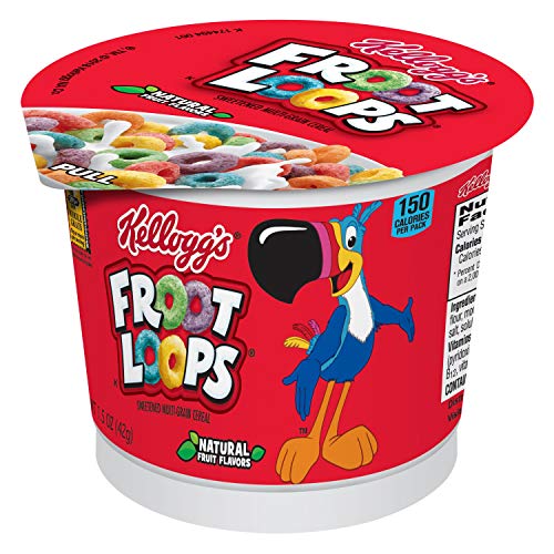 Kelloggâââ€Š¬Ââ€Ž¢S Froot Loops Breakfast Cereal Cups, Fruit Flavored, Breakfast Snacks With Vitamin C, Original, 18Oz Case (12 Cups) #TOP6