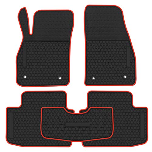 Biosp Car Floor Mats For Chevrolet Chevy Malibu 2013 2014 2015 2016 Front And Rear Heavy Duty Rubber Liner Set Black Red Vehicle Carpet Custom Fit-All Weather Guard Odorless #TOP9