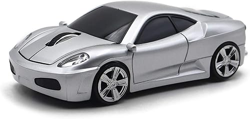 Miniatura 2 de MGbeauty Ratón inalámbrico Deportes Coche Ratón Óptico Ratones Ópticos para PC Laptop MAC (Plata)