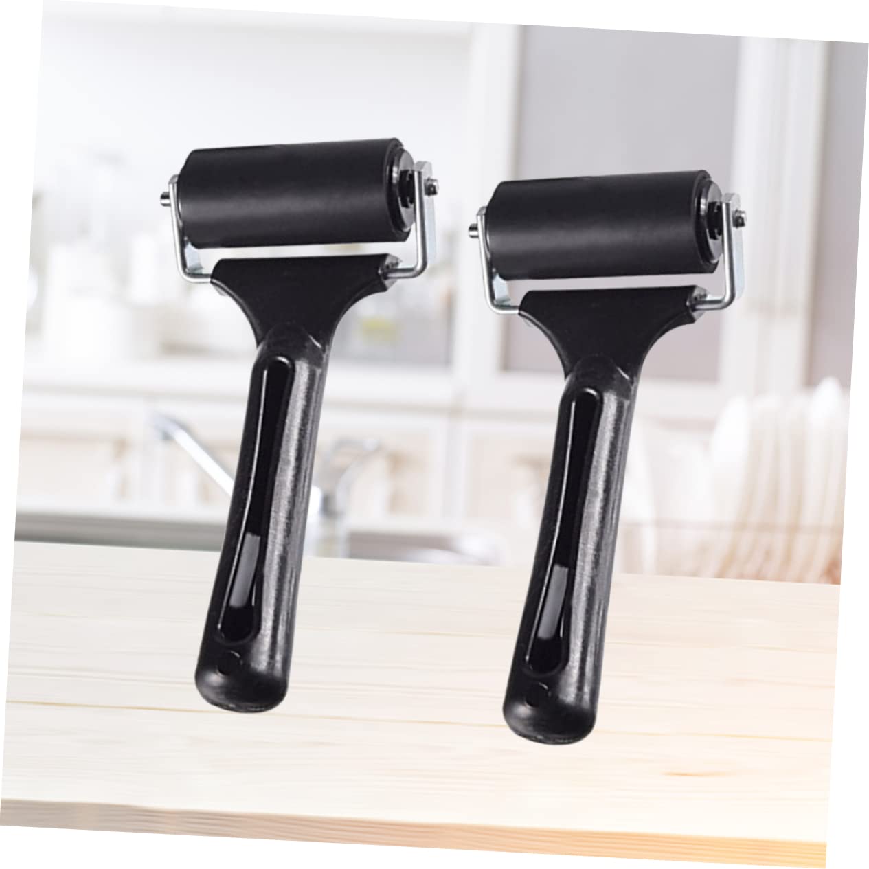 HOODANCOS 2pcs Ink Roller Tool Rubber for Printing Stamping 15cm x 6cm Heavy Duty Metal Frame
