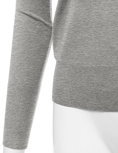 Image of Stretch Soft Knit Sweater Turtle Neck Long Sleeve Casual Lightweight Pullover Sweater for Womens with Plus Size