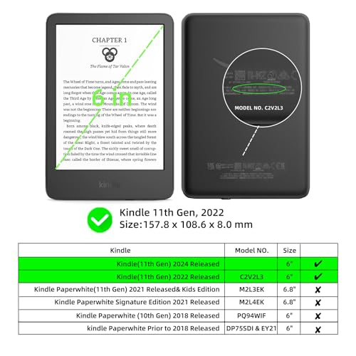 Walnew Clear Stand Case For 6 Inch Kindle 11Th Generation 2024 And 2022, C2V2L3 Soft Transparent Tpu Cover With Enhanced Corners For 6 Inch Kindle 11Th Gen 2022 And 2024 Releases thumb #1