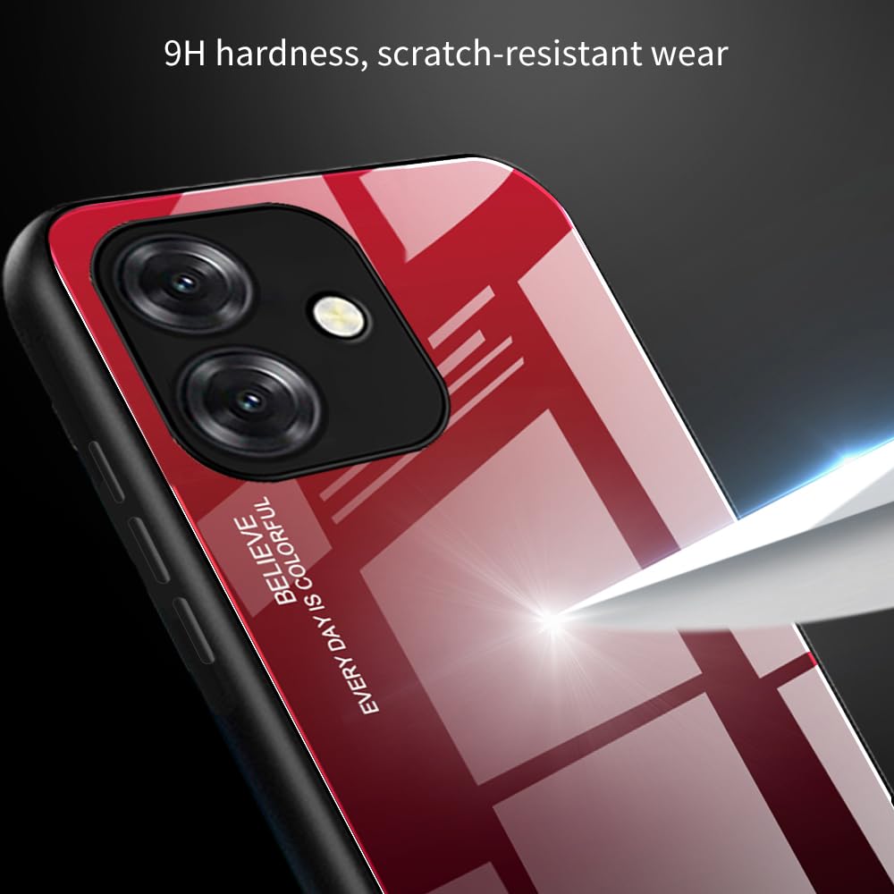 Hülle Für Oppo A40 4G / A40m / A60 5G – Farbverlauf Glas-Rückseite & TPU-Rahmen, Stoßfest, Violett