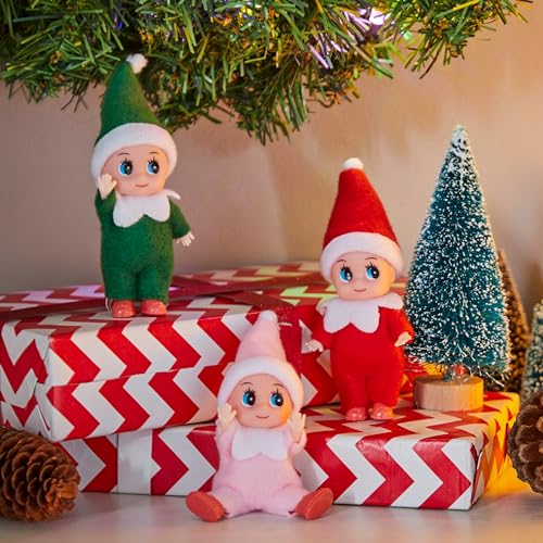Conjunto de 3 Muñecos Elfo Tiny Navidad miniatura 6